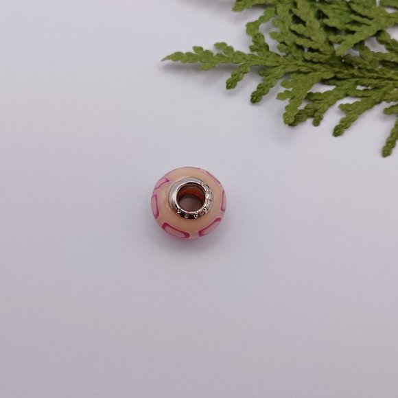 🍀3 for $15 - Retro pattern pink Pugster charm for Pandora-Style Bracelet - Picture 3 of 6